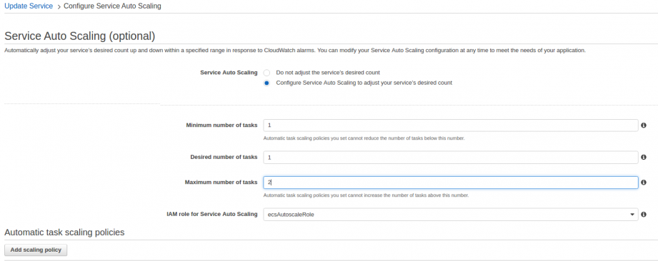 Service auto scalling